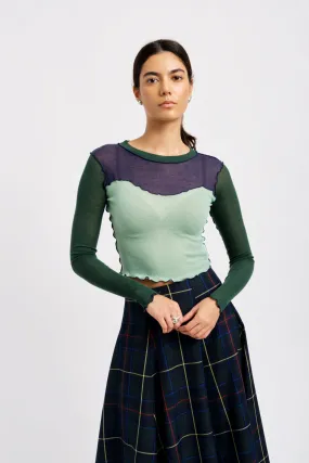 Bella Top Green & Navy