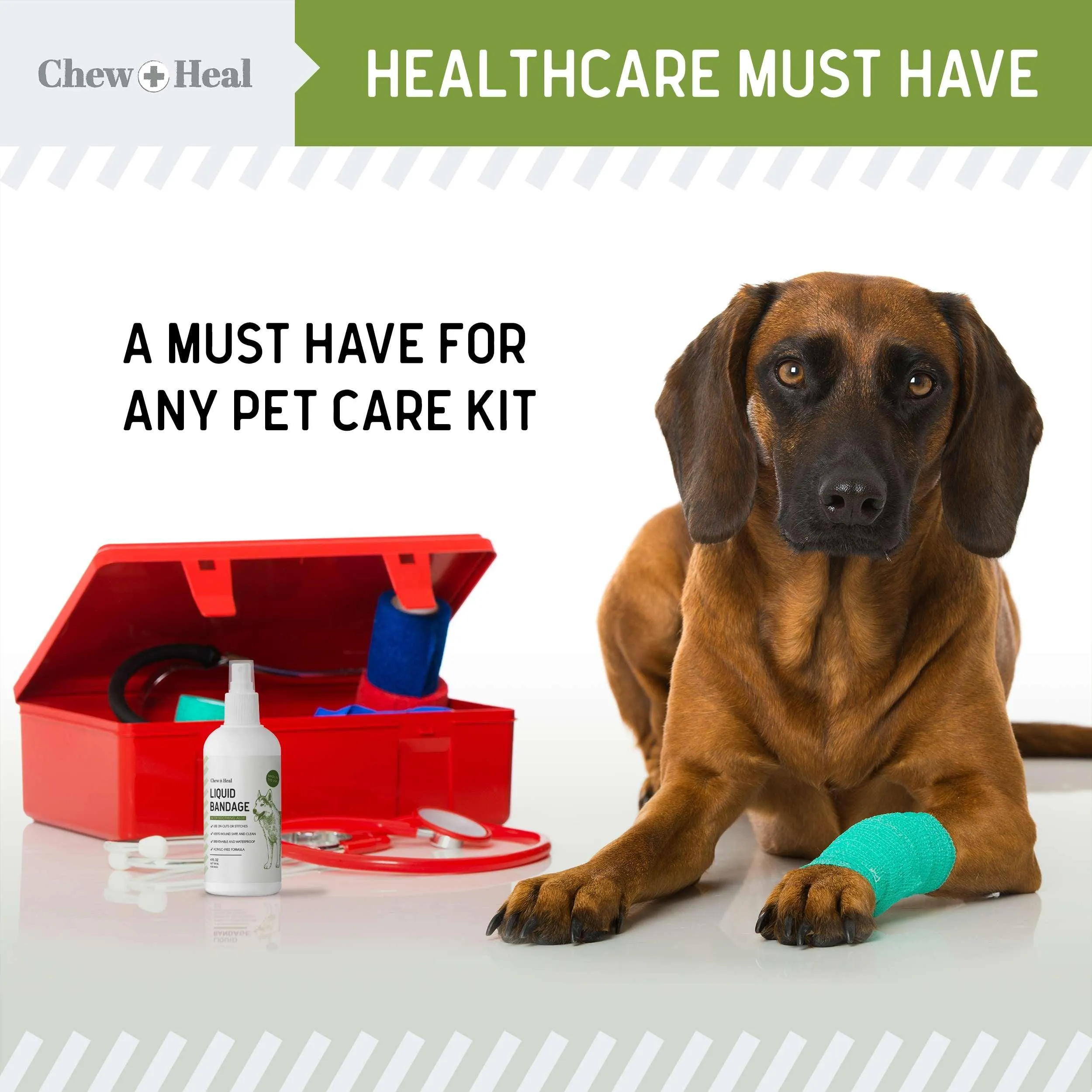 Chew   Heal Liquid Bandage for Dogs - 4 oz Spray with Aloe