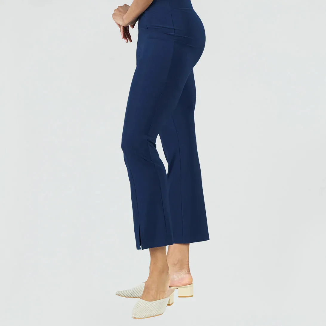 Clara Sun Woo Center Seam Front Slit Ankle Pant - Navy, Black, White PT4