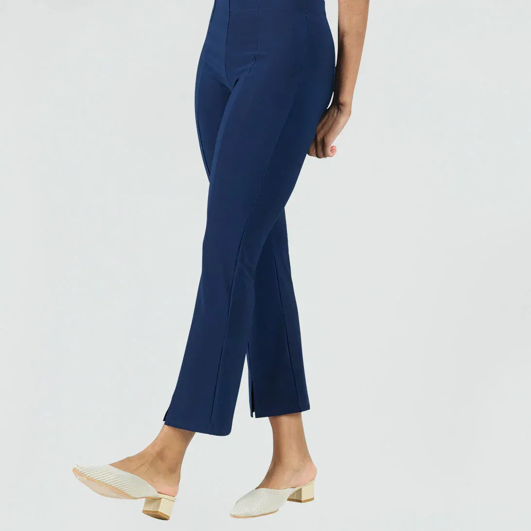 Clara Sun Woo Center Seam Front Slit Ankle Pant - Navy, Black, White PT4