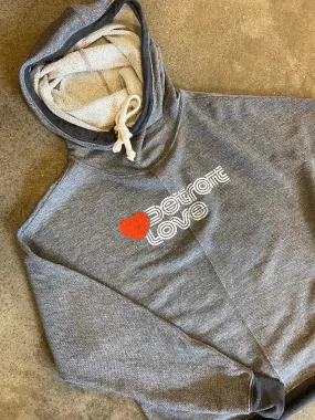 Detroit Love Terry Hooded Sweatshirt / Gray / Women's