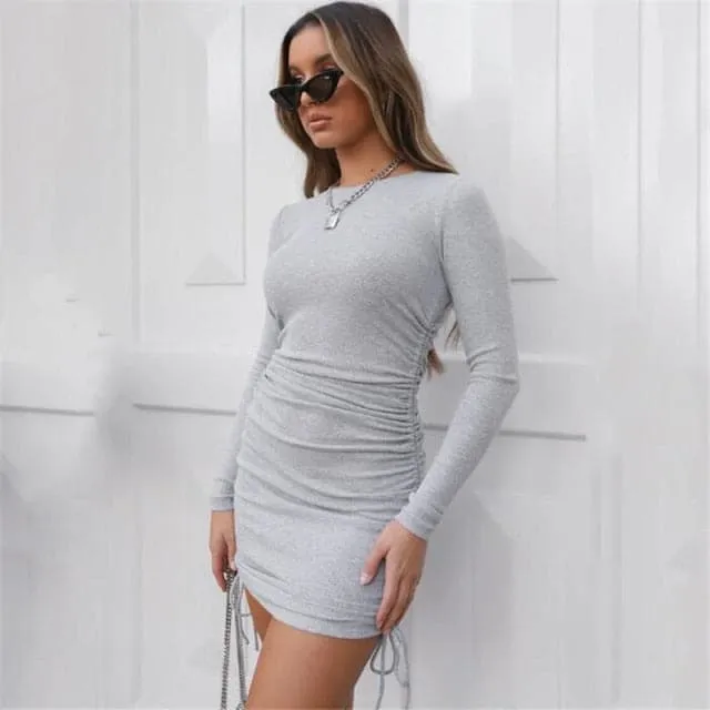 DressBetty - Summer Party Basic Dresses Ladies Short sleeve Womens Solid Bodycon Stretch Mini Dress O Neck Casual Slim Pencil Short