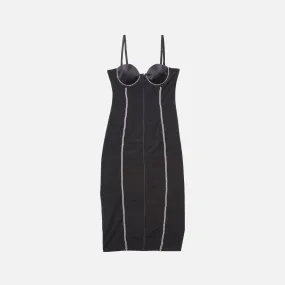 Fleur du Mal Brilliant Mesh Bustier Dress - Black