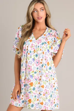 Flutter & Fly Light Pink Floral Mini Dress