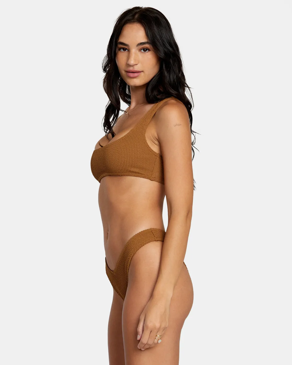 Grooves Texture Bralette Bikini Top - Sienna