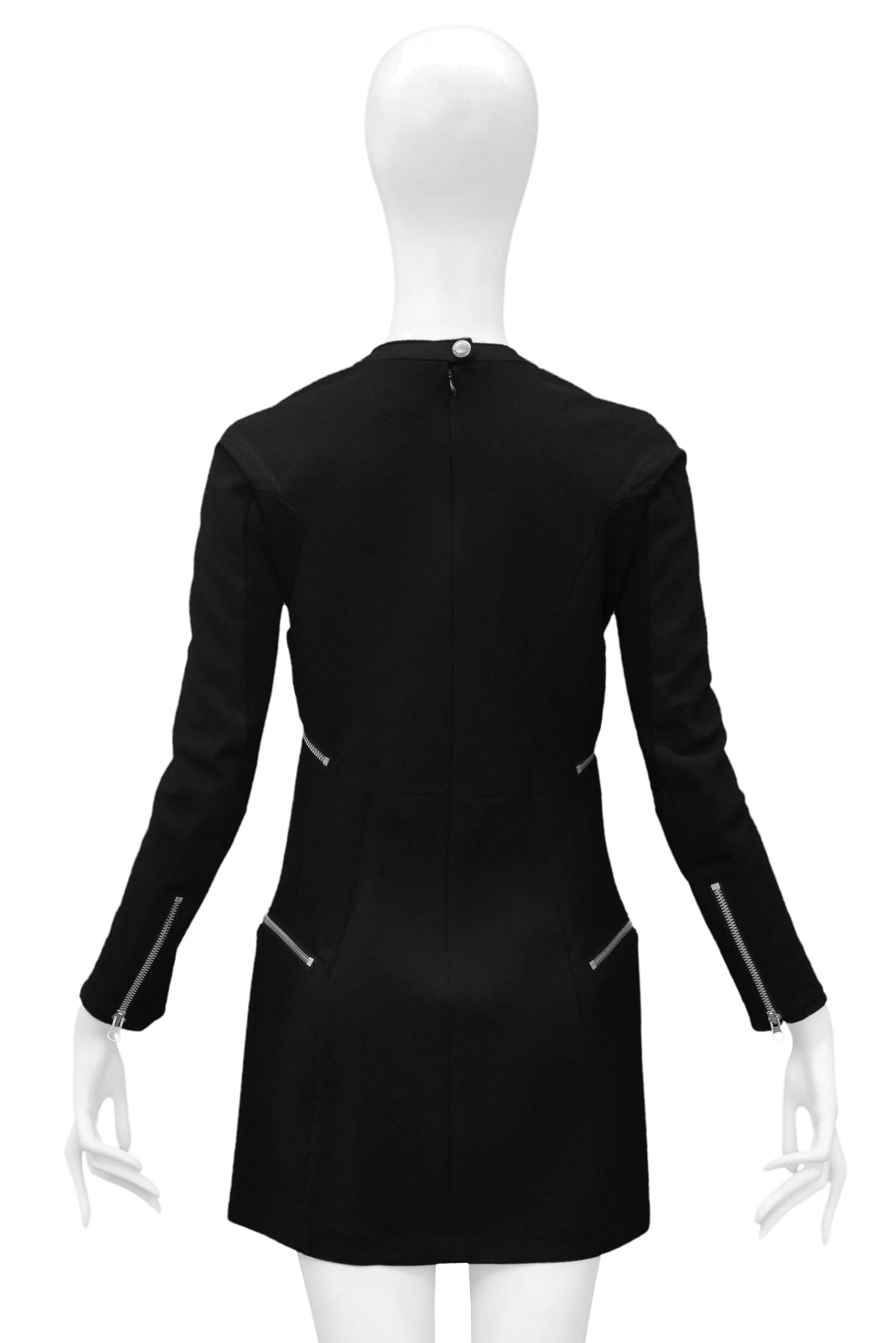 JUNYA WATANABE BLACK WOOL ZIPPER DRESS 2013