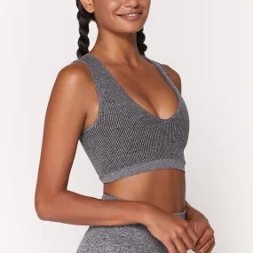 Metta Seamless Plunge Brami - Heather Grey