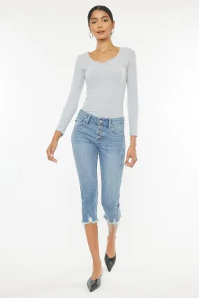 Mid Rise Capri Jean Pants