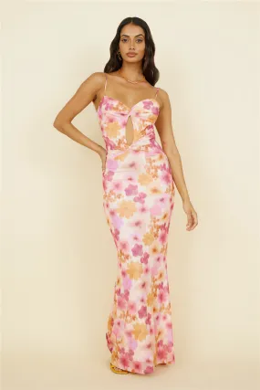 RUNAWAY THE LABEL Marlini Maxi Dress Orange Floral