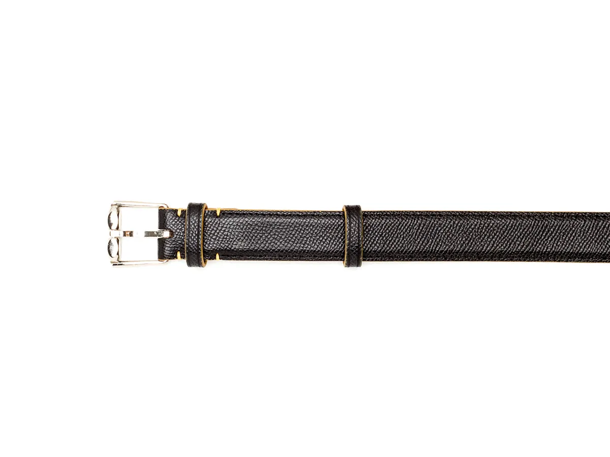 Slim Handmade Calf Leather Belt Black