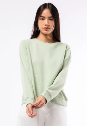 Textured Round Neck Sweatshirt