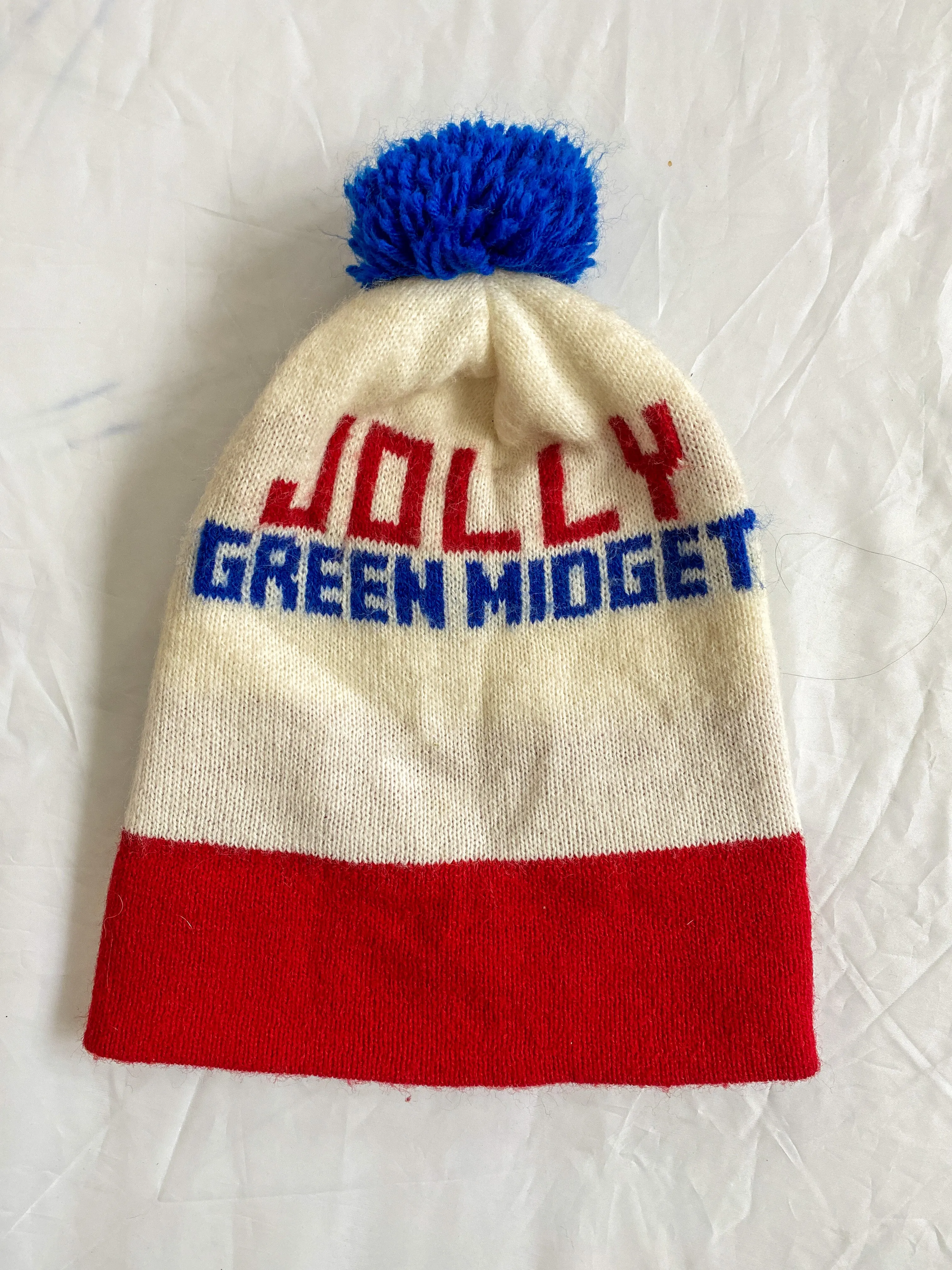 Vintage Jolly Green Midget Knit Winter Ski Hat Beanie